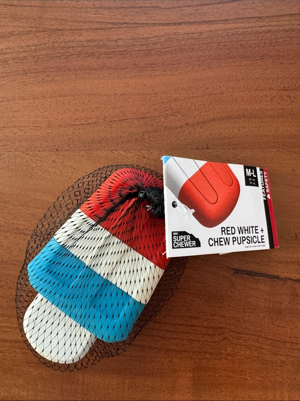 NWT Bark Super Chewer Red White and Chew Pupsicle